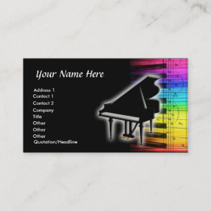 Kleurig pianotoetsenbord en Muzieknoten Visitekaartje
