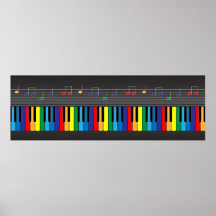 Kleurig pianotoetsenbord poster