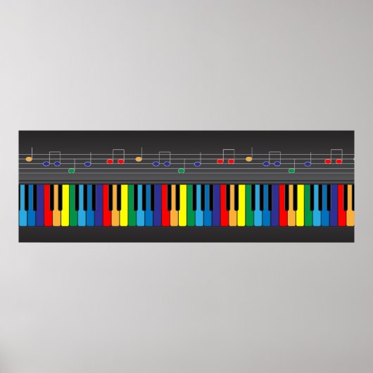 Kleurig pianotoetsenbord poster (Voorkant)
