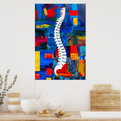 Kleurig Poster met wervelkolom Schilderen links L (Keuken)