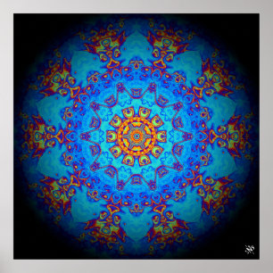 Kleurig psychedelisch abstract patroon poster