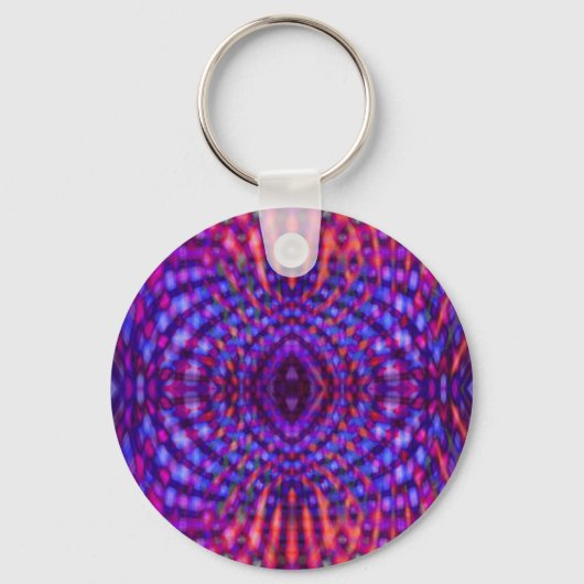 Kleurig psychedelisch patroon sleutelhanger (Voorkant)