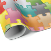 Kleurig puzzelpatroon cadeaupapier (Rol Hoek)