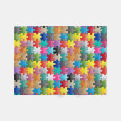 Kleurig puzzelpatroon fleece deken (Voorkant (Horizontaal))