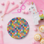 Kleurig puzzelpatroon papieren bordje (Feest)