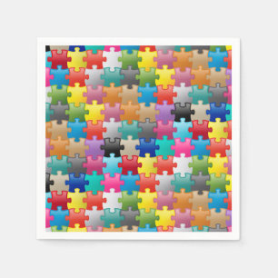 Kleurig puzzelpatroon servetten