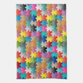 Kleurig puzzelpatroon theedoek (Verticaal)