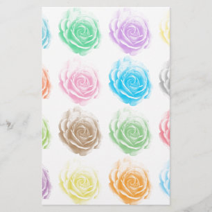 Kleurig roos patroon briefpapier