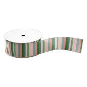 Kleurig roze groene streep gekleurd koolstof grosgrain lint (Spoel)