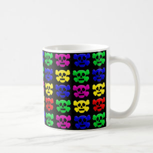 Kleurig schedelpatroon koffiemok