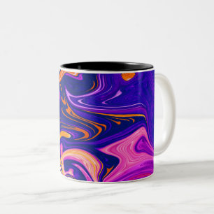 Kleurig schilderen Beste kunst, modern abstract Tweekleurige Koffiemok
