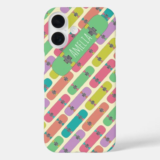 Kleurig Skateboard Patroon op maat Case-Mate iPhone Case (Achterkant)