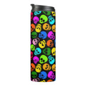 Kleurig Skulls-patroon in zwart Thermosbeker (Geroteerd rechts)
