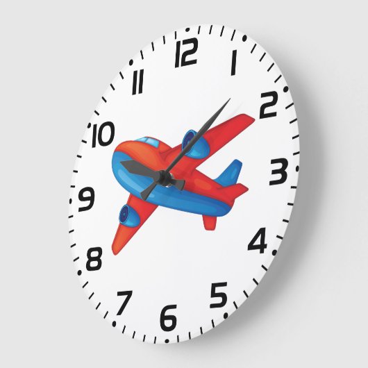 Kleurig straalvliegtuig Rood en Blauw Vliegtuig Grote Klok (Hoek)