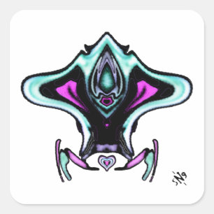 Kleurig straalvliegtuig voor zwaluw v1 vierkante sticker
