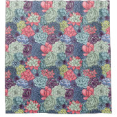 Kleurig Succulent Patroon Douchegordijn (Voorkant)