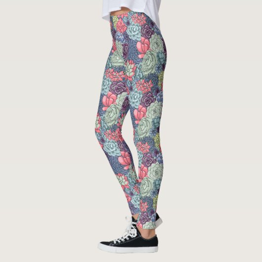 Kleurig Succulent Patroon Leggings (Links)