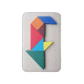 Kleurig Tangramvarken Badmat (Voorkant Verticaal)