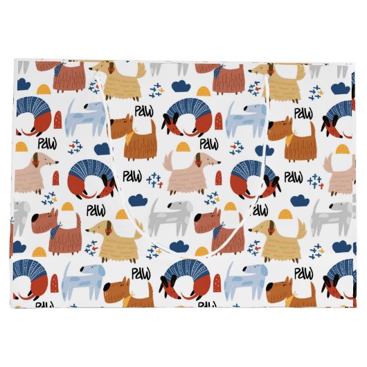 Kleurig tekenfilmhondje naadloos patroon groot cadeauzakje (Achterkant)