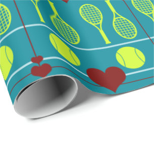 Kleurig tennispatroon cadeaupapier