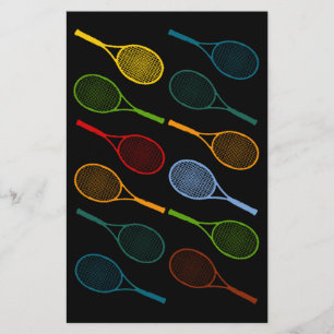 kleurig tennisracketpatroon briefpapier