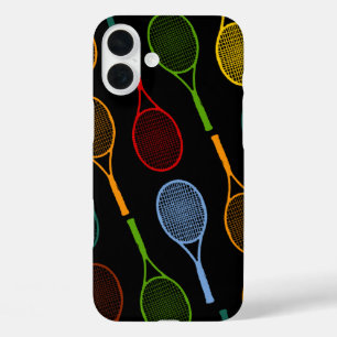 kleurig tennisracketpatroon iPhone 16 plus hoesje