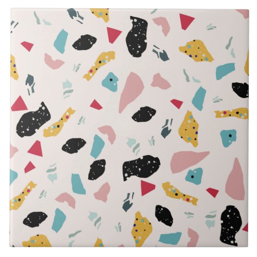 Kleurig terrazpatroon tegeltje (Voorkant)