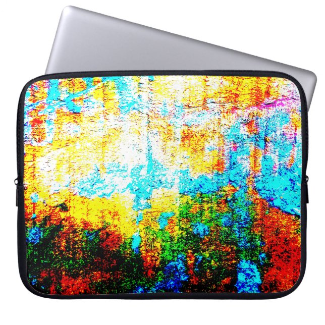 Kleurig textuureffect. Mooie Abstracte Decora Laptop Sleeve (Voorkant)