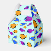 Kleurig tropisch vispatroon in blauw Zee Bedankdoosjes (Achterkant)