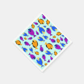 Kleurig tropisch vispatroon in blauw Zee Servet (Hoek)