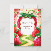 Kleurig Vrolijk Fruit Aardbei Verjaardag Bedankkaart (Voorkant)
