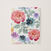 Kleurig waterverf floreel patroon. legpuzzel (Verticaal)