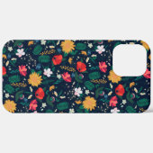 kleurig Wild Flowers Navy Blue Design Case-Mate iPhone Case (Achterkant / Rechts)