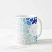 Kleurig Zee glas met Mok Initiaal (Voorkant rechts)