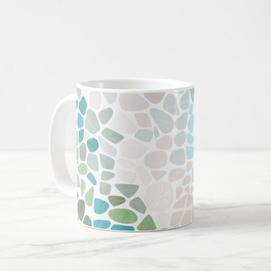 Kleurig Zee glas met Mok Initiaal (Voorkant links)