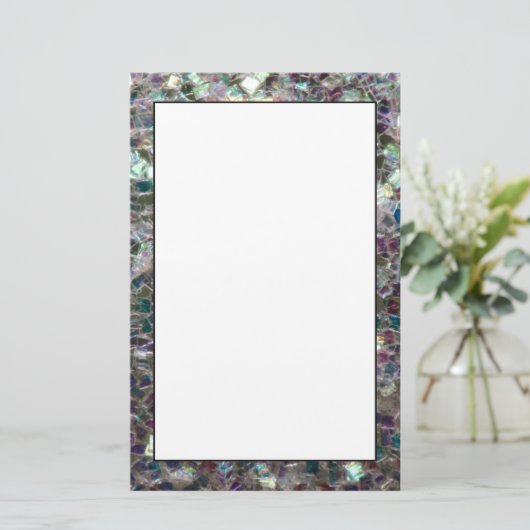 Kleurig zilvermozaïek briefpapier (Staand voorkant)
