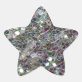 Kleurig zilvermozaïek ster sticker (Voorkant)