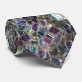 Kleurig zilvermozaïek stropdas (Opgerold)