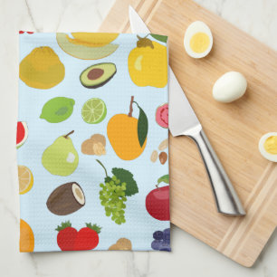 Kleurig zomerfruitpatroon theedoek