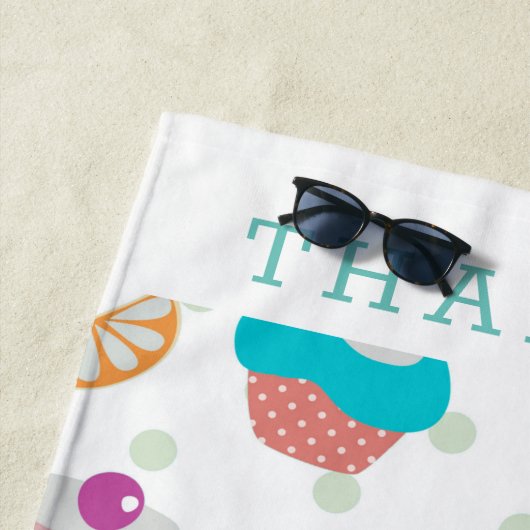 Kleurig zomervoedsel naadloos patroon strandlaken (In situ)