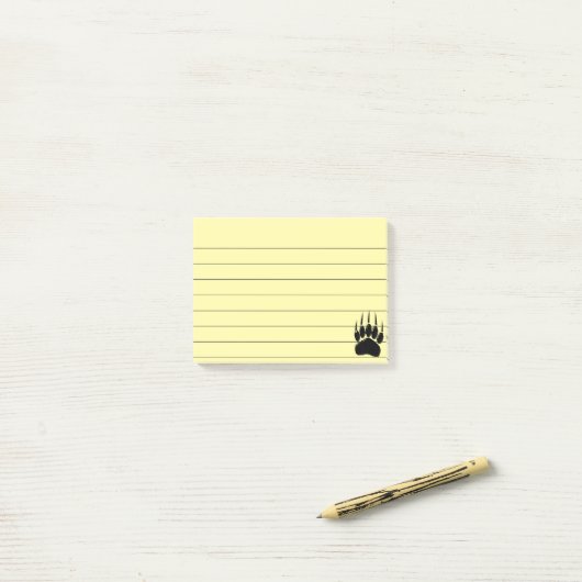 Kleurig zwart Beer met laag afdruk, 4x3 Post-it® Notes (Op bureau)