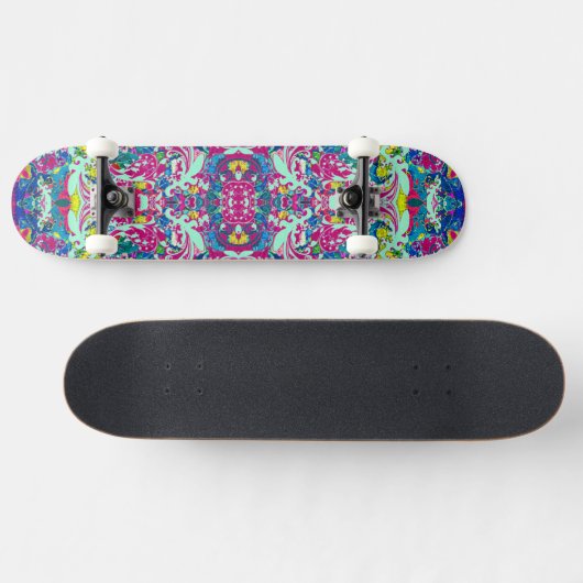 kleurige abstracte florale oplossing skateboard (Horizontaal)