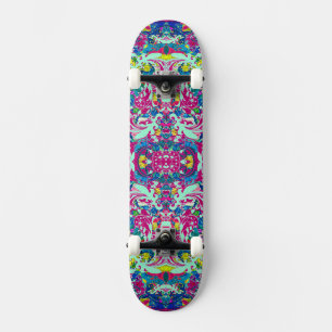 kleurige abstracte florale oplossing skateboard