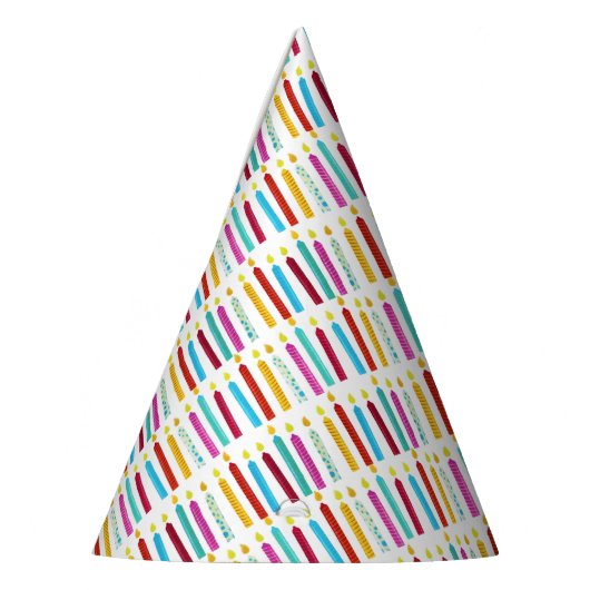 -kleurige Birthday-kaarsen Feesthoedjes (Links)