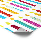 -kleurige Birthday-kaarsen Poster (Hoek)