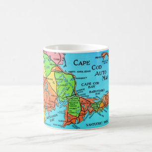 Kleurige Cape Cod ansichtkaart kaart mok
