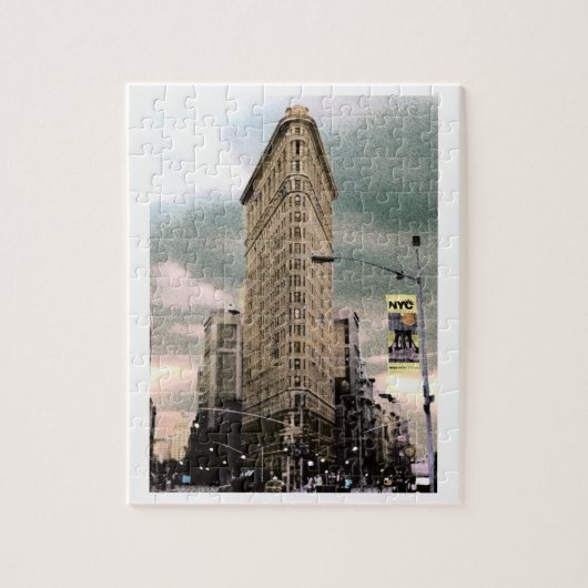 Kleurige Flat Iron Building Puzzel (Verticaal)