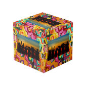 Kleurige gaten textuur kubus (Achter hoekig)