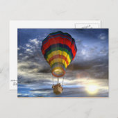 Kleurige hete luchtballon briefkaart (Voorkant / Achterkant)