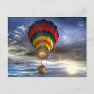 Kleurige hete luchtballon briefkaart